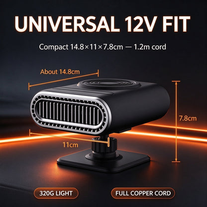 🚗Aquecedor portátil para automóvel 2 em 1 e descongelador de vidros🚗 – Com rotação de 360° e 3 níveis – Ideal para descongelar, desumidificar e aquecer rapidamente o habitáculo ⚡