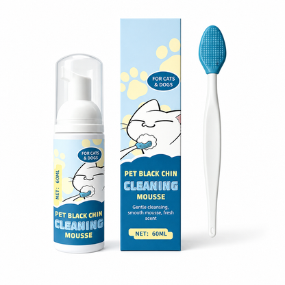 🔥 Hoje, 50 % de desconto!🐱🐶Espuma de Limpeza Suave para o Queixo Preto de Animais de Estimação para Gatos e Cães – Ingredientes Seguros e Fácil de Usar