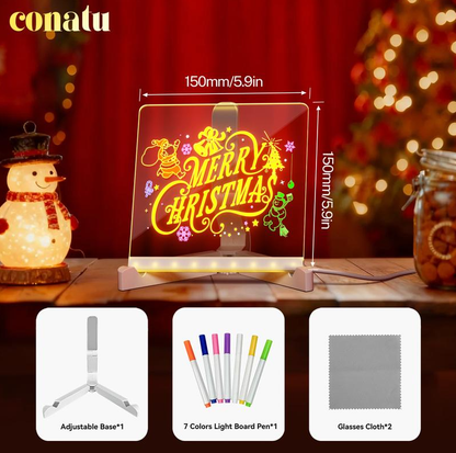 🎄50% de desconto🎁Placa de mensagens LED em acrílico, criativa e reescrevível