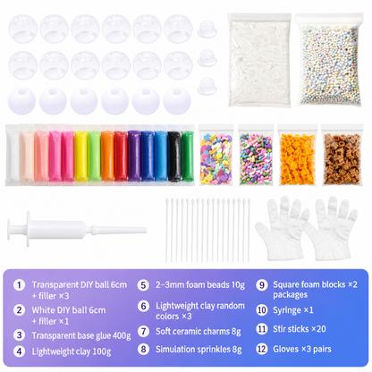 📢📢50% DE DESCONTO!! ⏰Kit de artesanato «DIY» para bola de argila para espremer — Conjunto de brinquedos artesanais para aliviar o stress e acalmar as mãos, para crianças