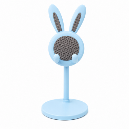 🐰📱Suporte de secretária para telemóvel com estética de coelhinho fofo | Base pesada com almofadas de silicone anti-riscos📏