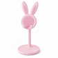 🐰📱Suporte de secretária para telemóvel com estética de coelhinho fofo | Base pesada com almofadas de silicone anti-riscos📏