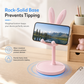 🐰📱Suporte de secretária para telemóvel com estética de coelhinho fofo | Base pesada com almofadas de silicone anti-riscos📏