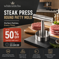 🔥50% DE DESCONTO!🥩Molde redondo para hambúrgueres Steak Press | Molde para hambúrgueres em aço inoxidável 304 de qualidade alimentar