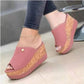 Vintage Peep Toe Platform Wedge Sandals