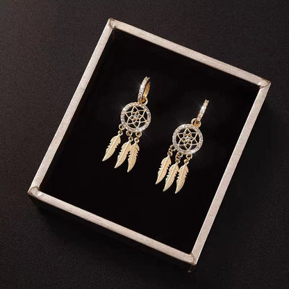 Dreamcatcher Crystal Charm Earrings