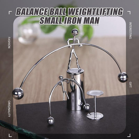 Creative balance ball weightlifting small iron man