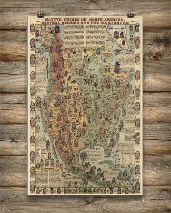 Native Tribes of North America Mapped Vertical Poster – houstonmoon