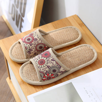 Linen slippers for household lovers